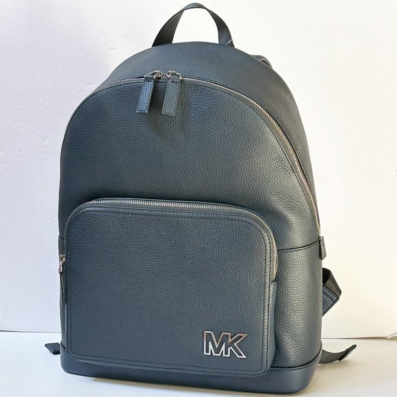 Michael Kors Cooper Large Commuter Leather Backpack Navy Blue